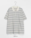 [unisex] Hillen Stripe Collar Short Sleeve Tee