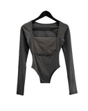 Ella Mix Square Neck Bodysuit Tee
