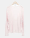 Tenver V-Neck Lace Long Sleeve T-Shirt