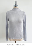 Devin Half-Neck Frill Pleated T-Blouse