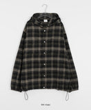 [unisex] Dokoe Check String Over Hood Shirt