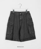 [unisex] Netico Banding Bermuda Denim Cargo Pants