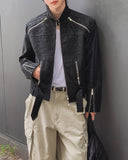 Baden Suede Belted Biker Jacket