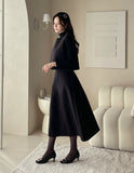 [3 piece set] ReadyU Half-Neck Knit Wool Vest Skirt Set
