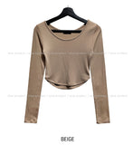 [U-BASIC] Mizuko crop round fleece long sleeves