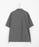 [unisex] Yonto two-way nylon track short sleeve zip-up