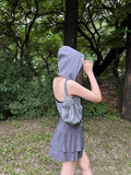 Stitch Halter Sleeveless Hood