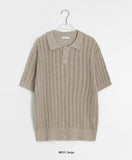 [unisex] Gopheo Linen Net Collar Short Sleeve Knit