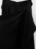 Poe wrap unbalanced long skirt