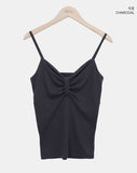 Rotan Lovely Ribbon Shirring Sleeveless Top