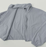 High-Neck String Crop Windbreaker