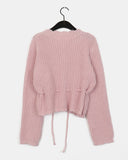 Keyshall string wavy round knit cardigan