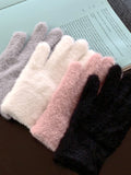 Widdham Finger Hole Touch Angora Fur Finger Gloves