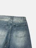 Scale panel wide denim pants