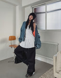 Glare pleated bustier one-piece