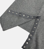 Snap cuffs collar knit