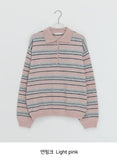 Sosel Wool Stripe Collar Knit