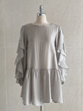 Charili Frill Long Blouse Knit Vest Two-Piece