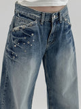 pte studded wide denim