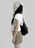 Punching Knit Bonnet Scarf