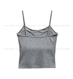 Fake button ribbed cap sleeveless (with cup)