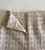 Shumed Pearl Tweed H-Line Mini Skirt