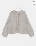 Bucker Gauze Linen Hood Long Sleeve Shirt