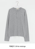 [unisex] Yansa Henley Neck Long Sleeve Tee