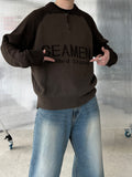 Half Zip-Up Lettering Knit