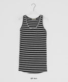 Casane Round Layered Stripe Long Sleeveless