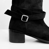 Demin Belt Suede Boots