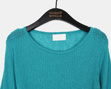 Juren Side Slit Linen Long Sleeve Knitwear