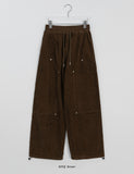 [unisex] Adela bending string corduroy carpender rivet wide pants