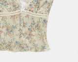 Jennings Flower Lace Frill Ribbon See-through Sleeveless
