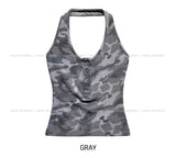 Nutty Military Halterneck Crop Sleeveless