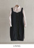 Liddell Tie Shirring Color Matching Tweed One Piece