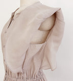 Lines Flare Pintuck Shirring Blouse