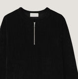 Otsi Ribbed Zipper Henley Neck