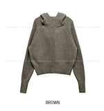 Sein High Neck Hood Knit Cardigan