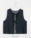 [BAONHAUS] Hanio Denim Ribbon Vest