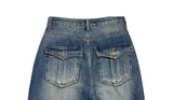 Lensi Back Pocket Wide Washing Long Denim Pants