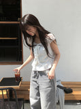 Dao Cat Washing Wide Denim Pants