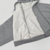 High Quality Full Mink Boa Fur Lining Thick Two-Way Crop Hood Zip-Up