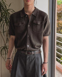 Base Two-Pocket Collared Short Sleeve Knit