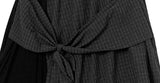 Tujeu Check Wrap String Layered Skirt