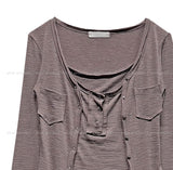 Ropi Pocket Cutting Sleeveless Cardigan Set