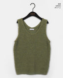 Kizen Wool Boucle Sleeveless Layered Vest Knit Mini One Piece