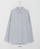 [unisex] Wata Cotton Stripe Over Shirt