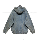 Light washed denim hooded jacket