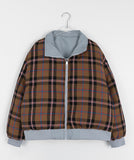 Ryotai Corduroy Collar Check Reversible Padded Jacket